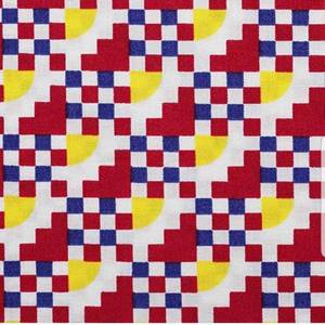 lot 6892 image: Dekoth -Cotton Fabric 100% Cotton Poplin Printed Woven Bundles Voile for DIY Crafting Patchwork Sewing, Full Width 1 Piece cuttable (White wred Blue Squares