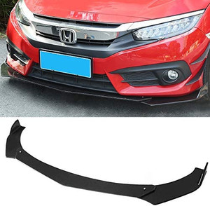 lot 6905 image: Kyostar Black Universal Front Bumper Lip Chin Spoiler ABS Front Bumper Lip Sopiler 3 Pcs Fits For Audi,Ford,BMW,Honda,Chevrolet,Toyota,Civic