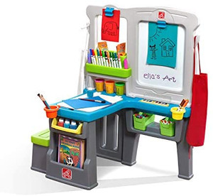lot 6923 image: Step2 Great Creations Art Center Art Desk Easel, Multi( missing accessories)