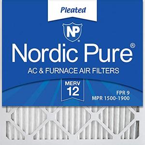 lot 6924 image: Nordic Pure 20x20x1 MERV 12 Pleated AC Furnace Air Filters 3 Pack