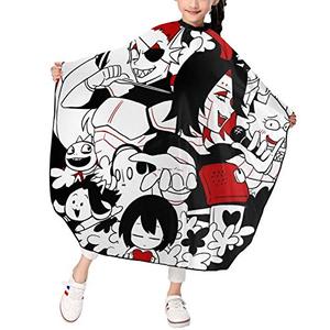lot 6962 image: BEEPBOOP Under-Tale Game Kids Haircut Cape Boys Girls Colorful Cute 39x47 Inch Barber Shawl, Used for Hair Care-Cutting Child Children Hairdresser Apron with Adjustable Snap Closure Perfect for Kids