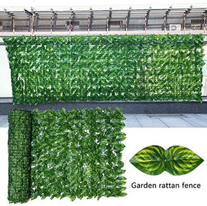 lot 6981 image: Enfudid 1 PCS Artificial Leaf Fence Privacy Screen Outdoor Garden Artificial Faux Ivy Hedge Leaf Privacy Fence Wall Screen Decorative Fence Screen Green