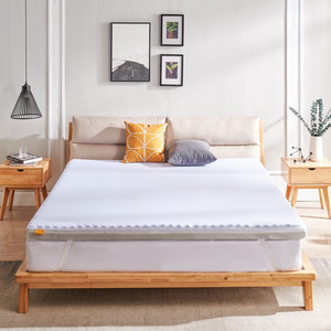 lot 7007 image: Smile Back 3 Inch Firm Mattress Topper Twin, Egg Crate Mattress Topper for Pressure Relief, Cooling Graphite&nbspMattress Topper with Washable Cover, CertiPUR-US (Twin Size)
