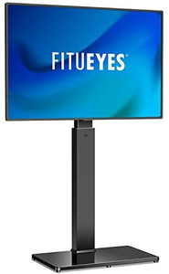 lot 7029 image: FITUEYES Universal Floor TV Stand Base with Swivel Mount for 32 to 55 inch Flat and Curved Screen TVs, Black TV Stands with Cable Management Modern Style TT106001MB