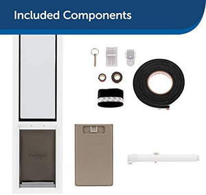 lot 7056 image: PetSafe Sliding Glass Pet Doors - Extreme Weather Door or 2-Piece Standard Door - Cat or Dog Door Great for Apartments and Rentals - No Cutting DIY Installation - Fits 81 in Patio Sliding Doors