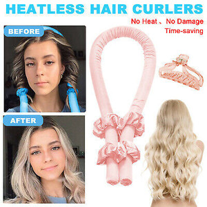 lot 7084 image: Reusable Heatless Curling Rod Curler Headband Curly Hair Ribbon Soft Curlers