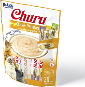 lot 7092 image: Inaba Churu Chicken Puree Variety Pack Grain-Free Lickable Cat Treat