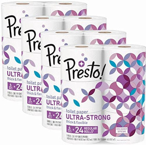 lot 9601 image: Brand - Presto 308-sheet Mega Roll Toilet Paper Ultra-strong 6 Count