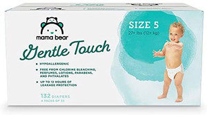 lot 9610 image: Brand - Mama Bear Gentle Touch Diapers Hypoallergenic Size 5 132 Count 4 pack