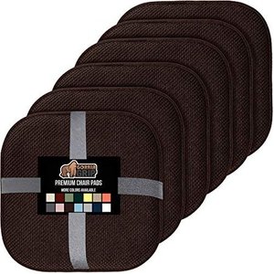 lot 9613 image: Gorilla Grip Original Premium Memory Foam Chair Cushions, 6 Pack, 16x16 Inch, Thick Comfortable Seat Cushion Pad, Large Size, Slip Resistant, Durable Soft Mat Pads for Office, Kitchen Chairs