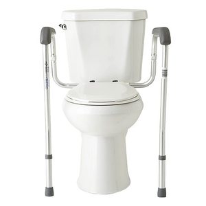 lot 9619 image: Medline Guardian Toilet Safety Rails, 300-lb. Weight Capacity, One Pair for One Toilet - Silver