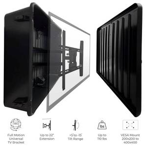 lot 9626 image: Storm Shell Outdoor TV Hard Cover Weatherproof Protection 55, Outdoor, Black, SS-55