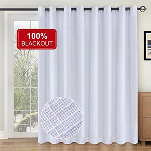 lot 9636 image: Rose Home Fashion Linen Textured Patio Door Curtains