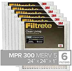 lot 9642 image: New, Filtrete Basic Dust Clean Living 24 X 24 X 1, Pack Of 6