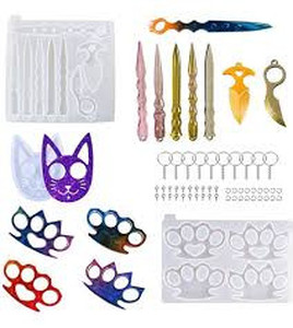 lot 9711 image: 3 pcs Resin Mold Keychain Mold