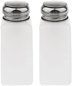 lot 9716 image: 2pcs Empty Press Bottles Stainless Steel Cap Liquid Alcohol Press Pumping Dispenser