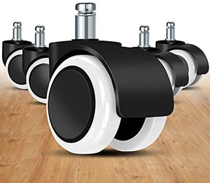 lot 9741 image: Office Chair Caster Wheels Replacement(Set of 5) for Hardwood Floors and Carpet- Heavy Duty Caster Support up to 1000bls , Office Rubber Chair Wheels,2 inch,Universal Size - White