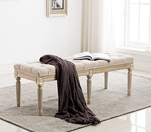 lot 9795 image: chairus Fabric Upholstered Entryway Ottoman Bench