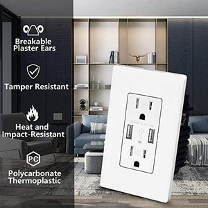 lot 9814 image: 4.8A High Speed Usb Wall Outlet