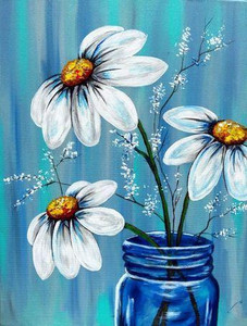 lot 9879 image: Whimsical Daisies Diamond Art Painting Kit