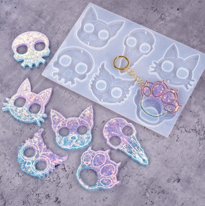 lot 9902 image: 6 IN 1 Epoxy Ring Set Keychain Silicone Molds