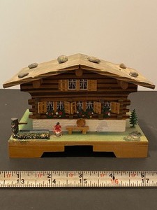 lot 110 image: Wood house music box