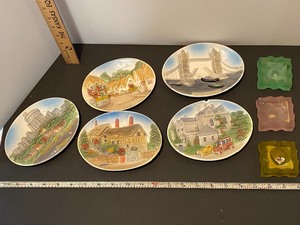 lot 115 image: Decor plates and Candle holders