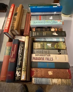 lot 124 image: Box of books 2- see picture of titles