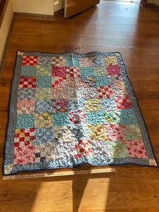 lot 175 image: 54x60 blue square quilt