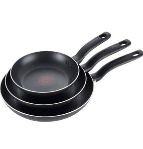lot 17097 image: T-fal Specialty 3 PC Initiatives Nonstick Inside and Out, 8, 9.5, 11, Black