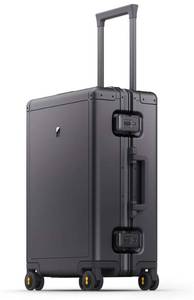 lot 17101 image: LEVEL8 Gibraltar Carry on Luggage, 20 Aluminum Frame Hardside Suitcase Zipperless Luggage with TSA Lock, 8 Spinner Wheels - Dark Grey