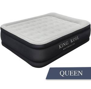 lot 17118 image: King Koil Queen Air Mattress with Built-in Pump - Best Inflatable Airbed Queen Size - Elevated Raised Air Mattress Quilt Top 1-Year Manufacturer Guarantee Included