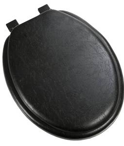 lot 17142 image: Ginsey Home Solutions 80009 Ginsey Soft, Black Elongated Toilet Seat