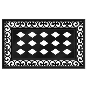 lot 17150 image: Evergreen Rubber PVC Decorative Floor Mat Insert Frame, 30 x 18 inches