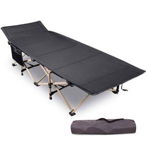 lot 17166 image: REDCAMP Folding Camping Cots for Adults Heavy Duty, 28 - 33 Extra Wide Sturdy Portable Sleeping Cot for Camp Office Use, Black & Grey