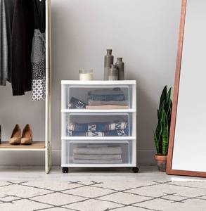 lot 17167 image: IRIS 3 Drawer Wide Chest, White