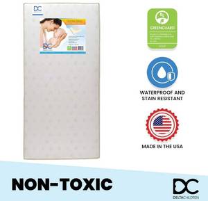 lot 17196 image: Delta Children Twinkle Stars Dual Sided - Premium Sustainably Sourced Fiber Core Crib and Toddler Mattress - Waterproof - GREENGUARD Gold Certified (Non-Toxic)