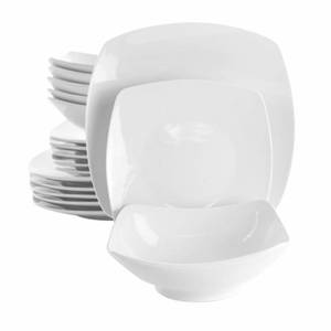 lot 17200 image: Elama 18-Piece Newman Square White Porcelain Dinnerware Set (Service for 6)