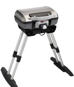 lot 17240 image: Cuisinart CEG-980 Outdoor Electric Grill with VersaStand,SilverBlack,22 x 11.8 x 17.6-Inch , Gray