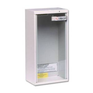 lot 17259 image: Kidde 18 in. H x 6 in. W x 6 in. D 5 lb. Heavy-Duty Steel Surface Mount Fire Extinguisher Cabinet in White