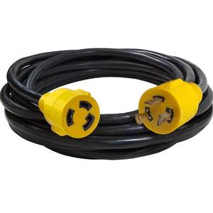 lot 17280 image: ALEKO GEC325 Generator Extension Cord ETL Listed 30A 125V 60Hz 103 3PIN, 25 Feet, With BONUS Towel And Reusable Bag