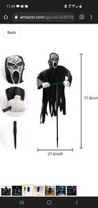 lot 17289 image: AWEIR Halloween Decorations Scream Scarecrow,Flying Scary Ghostface,Hanging Ghost of Death,for Garden Porch Yard and Tree Horror Theme Halloween Party Supplies Prop