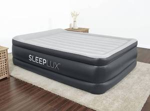 lot 17291 image: SleepLux Durable Inflatable Air Mattress with Built-in Pump, Pillow and USB Charger, 22 Tall Queen