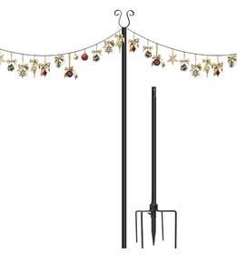 lot 17294 image: Lot of 4 - ERYTLLY 10ft String Light Pole 4 Prong Fork Pole Stand Outdoor String Light Pole Stand Weather Resistant for Halloween, Christmas Decoration, Caf Wedding Light Dco