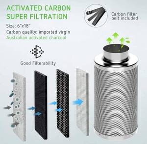 lot 17296 image: VIVOSUN 6 Inch Air Carbon Filter Smelliness Control with Australia Virgin Charcoal for Inline Duct Fan, Grow Tent, Pre-Filter Included, Reversible Flange 6x 18