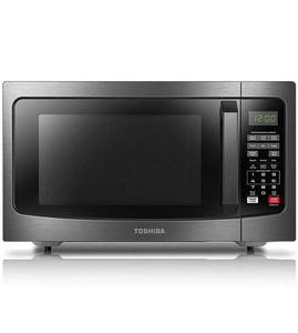 lot 17300 image: Toshiba EM131A5C-BS Microwave Oven with Smart Sensor, Easy Clean Interior, ECO Mode and Sound OnOff, 1.2 Cu Ft, Black Stainless Steel