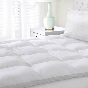lot 17302 image: SUPERIOR King Mattress Topper, Hypoallergenic White Down Alternative Featherbed Mattress Pad - Plush, Overfilled, and 2 Thick