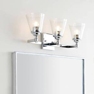 lot 17309 image: Jonathan Y Marion 3-Light Hurricane Metal, Glass Vanity Light