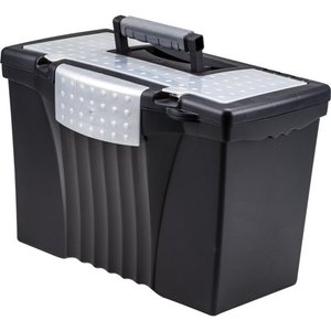 lot 17336 image: Storex Portable File Storage Box, Black, 1  Carton (Quantity)