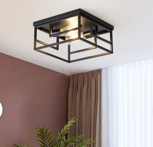lot 17342 image: Diany 2 - Light 1616 Lantern Square  Rectangle Flush Mount